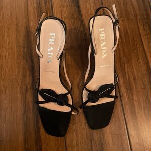 Prada Women's Black Slingback Heels